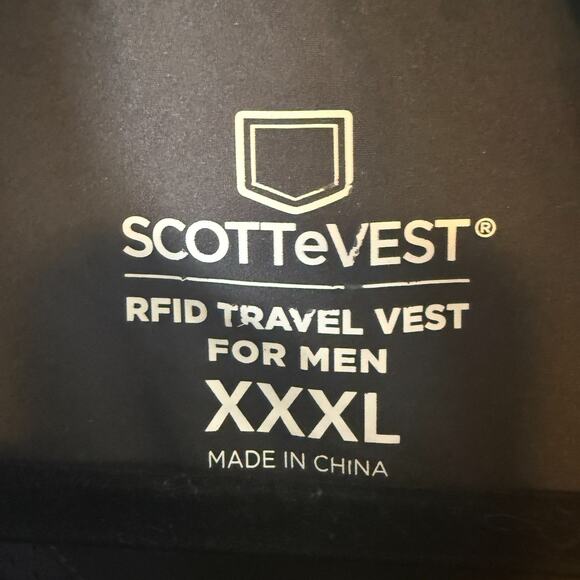 SCOTTeVEST RFID Travel Vest Men 3XL XXXL Black Utility Tec Full Zip Pockets - Picture 4 of 11